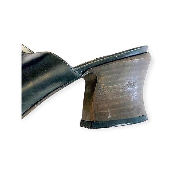 Rare Vintage Michel Perry black Leather Mule, size 38.5EU, Y2K - Picture 10 of 11